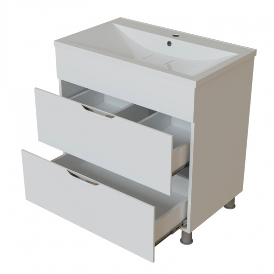 Тумба с раковиной MIXLINE Этьен 75 напольная, с раковиной Нелли 75