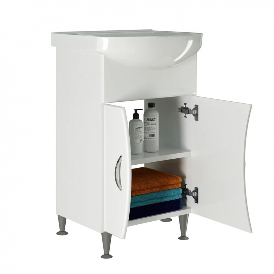 Tумба с раковиной MIXLINE Эталон 52 напольная, с раковиной Альфана 52