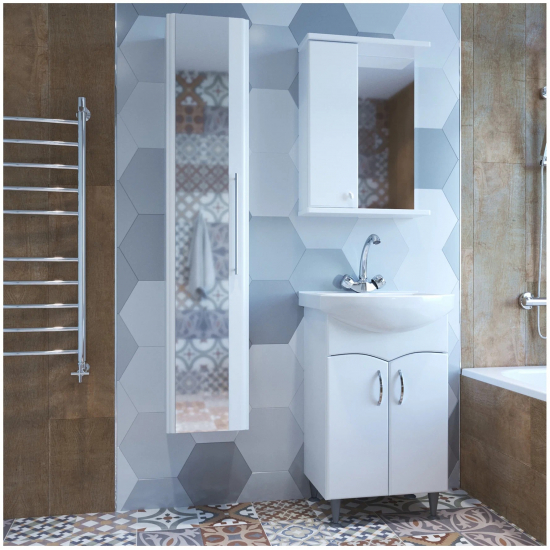 Tумба с раковиной MIXLINE Формат-52 напольная, с раковиной Альфана 52