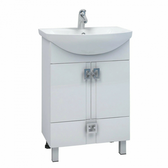 Тумба с раковиной MIXLINE Квадро 1-65 напольная, с раковиной Элеганс 65