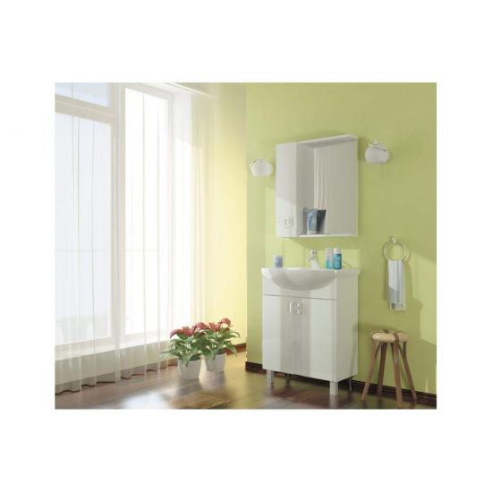 Тумба с раковиной MIXLINE Квадро 55 напольная, с раковиной Элеганс 55