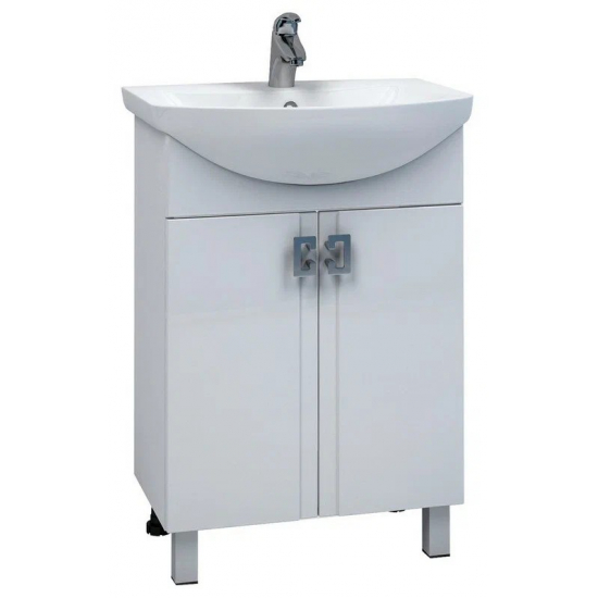 Тумба с раковиной MIXLINE Квадро 55 напольная, с раковиной Элеганс 55