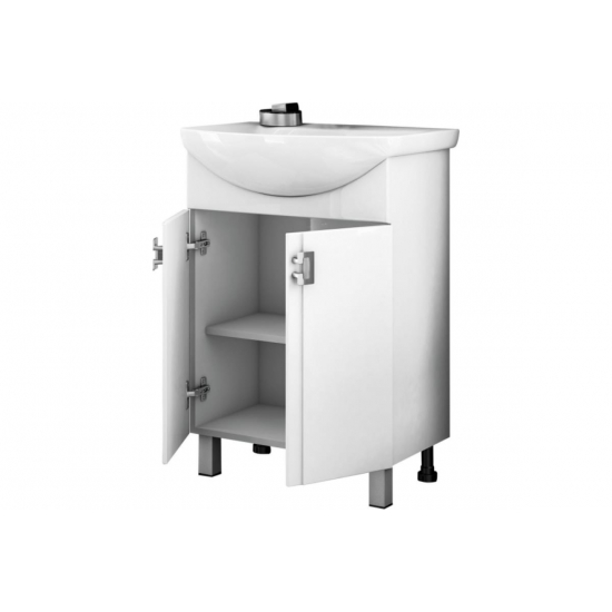 Тумба с раковиной MIXLINE Квадро 55 напольная, с раковиной Элеганс 55