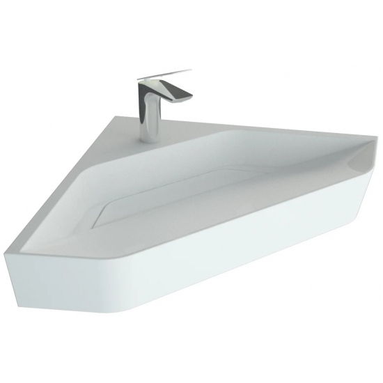 Тумба с раковиной MIXLINE Кварц 67 подвесная угловая серая, с раковиной Quartz 50