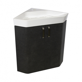 Тумба с раковиной MIXLINE Кварц 67 подвесная угловая серая, с раковиной Quartz 50