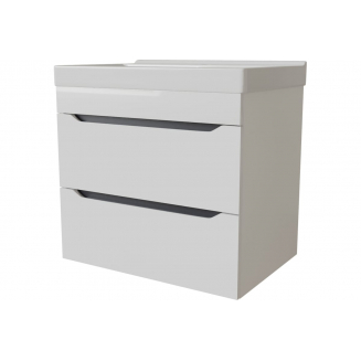 Тумба с раковиной MIXLINE Лайн 60 подвесная, 2 ящика, с раковиной Fest 60 