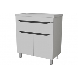 Тумба с раковиной MIXLINE Лайн 80 напольная, 1 ящик 2 двери, с раковиной Fest 80