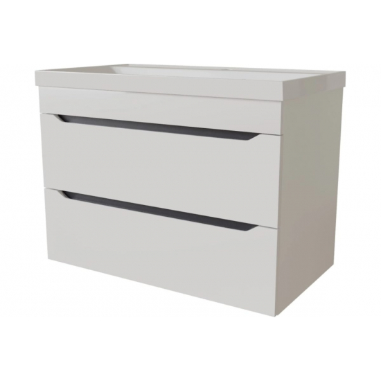 Тумба с раковиной MIXLINE Лайн 80 подвесная, 2 ящика, с раковиной Fest 80