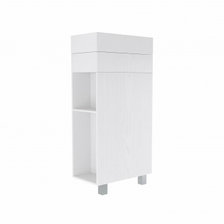 Тумба с раковиной MIXLINE Мини 40 L полки слева, напольная белая с раковиной Sky 40