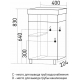 Тумба с раковиной MIXLINE Мини 40 L полки слева, напольная белая с раковиной Sky 40
