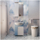 Тумба с раковиной MIXLINE Посейдон 55 напольная голубая / белая с раковиной Уют 55