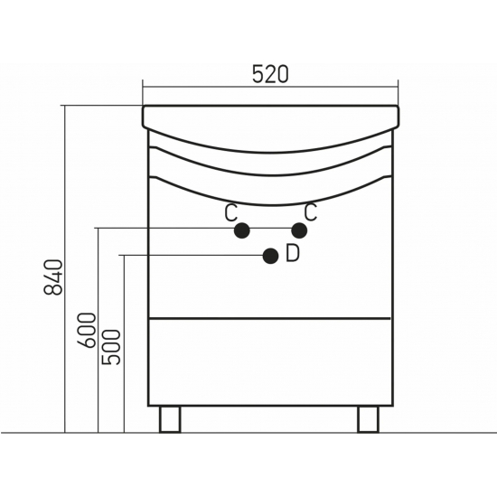 Тумба с раковиной MIXLINE Радуга 50 напольная цветы, с раковиной Арго 50