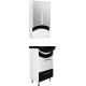 Тумба с раковиной MIXLINE Радуга 52 напольная белая / черная, с раковиной Альфана 52
