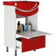 Тумба с раковиной MIXLINE Радуга 52 напольная белая / красная, с раковиной Альфана 52
