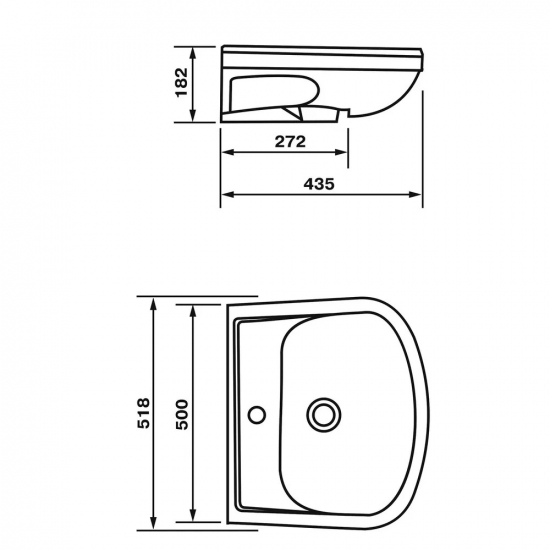 Тумба с раковиной MIXLINE Радуга 52 напольная белая / красная, с раковиной Альфана 52