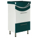 Тумба с раковиной MIXLINE Радуга 52 напольная белая / зеленая, с раковиной Альфана 52