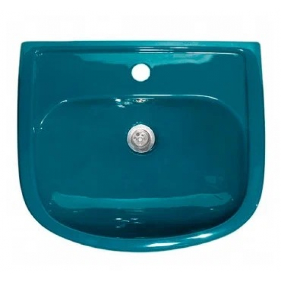 Тумба с раковиной MIXLINE Радуга 52 напольная белая / зеленая, с раковиной Альфана 52