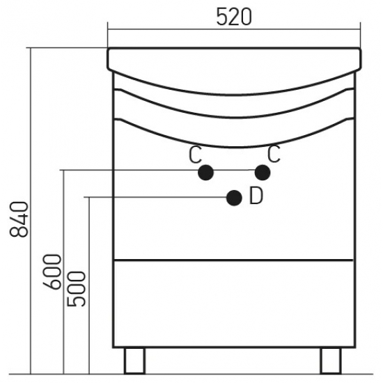 Тумба с раковиной MIXLINE Радуга 52 напольная белая / зеленая, с раковиной Альфана 52