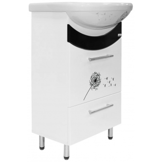 Тумба с раковиной MIXLINE Радуга 52 напольная одуванчик, с раковиной Альфана 52