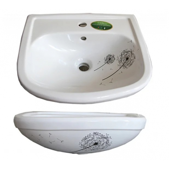 Тумба с раковиной MIXLINE Радуга 52 напольная одуванчик, с раковиной Альфана 52