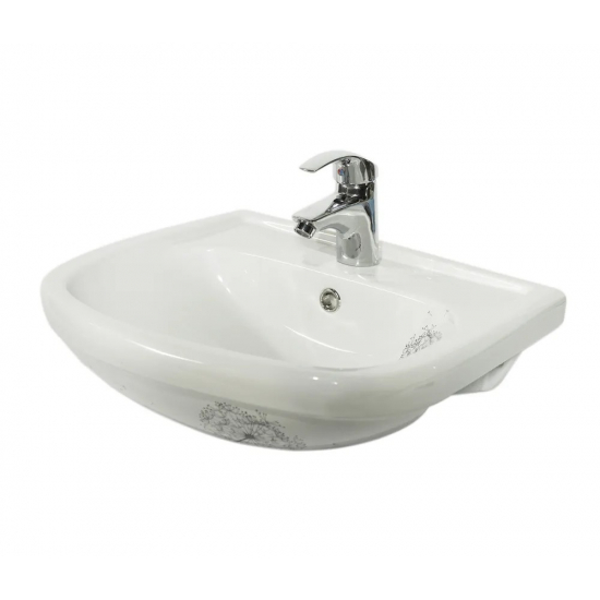 Тумба с раковиной MIXLINE Радуга 52 напольная одуванчик, с раковиной Альфана 52