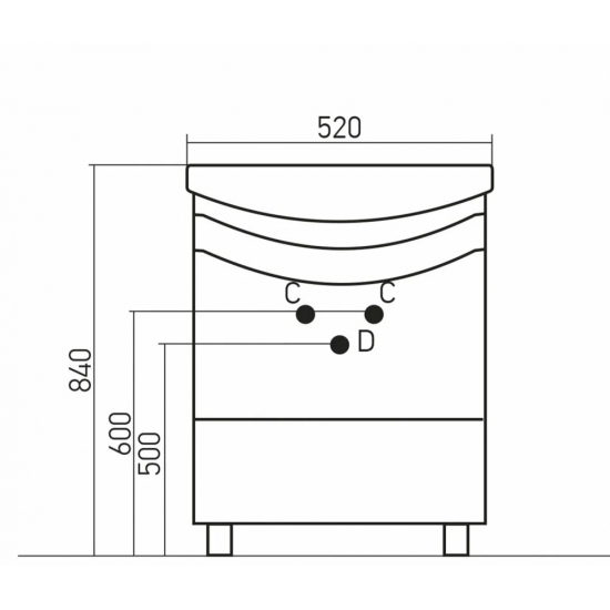 Тумба с раковиной MIXLINE Радуга 52 напольная одуванчик, с раковиной Альфана 52