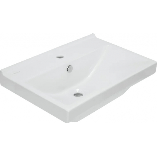 Тумба с раковиной MIXLINE Стив 60 напольная белая, 2 ящика с раковиной Fest 60