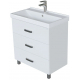 Тумба с раковиной MIXLINE Стив 80 напольная белая, 3 ящика с раковиной Fest 80