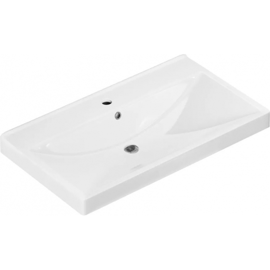 Тумба с раковиной MIXLINE Стив 80 напольная белая, 3 ящика с раковиной Fest 80