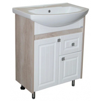 Тумба с раковиной MIXLINE Версаль 65 напольная белое дерево, с раковиной Best 65