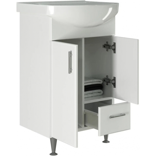 Тумба с раковиной MIXLINE Веста 52 напольная, с раковиной Альфана 52