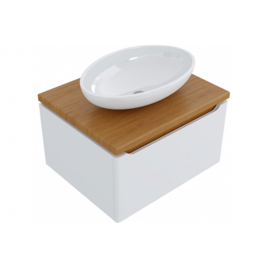 Тумба с раковиной MIXLINE Виктория-60 подвесная, дуб светлый