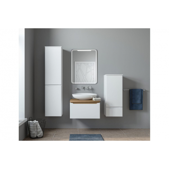 Тумба с раковиной MIXLINE Виктория-60 подвесная, дуб светлый