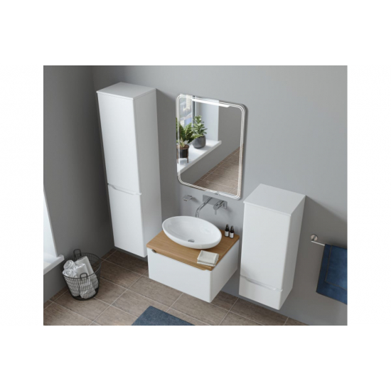 Тумба с раковиной MIXLINE Виктория-60 подвесная, дуб светлый