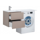 Тумба с раковиной на стиральную машину AQUANET Алвита 120 L 2 ящика подвесная, капучино