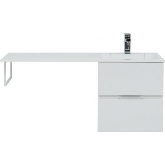 Тумба с раковиной на стиральную машину AQUANET Алвита 120 R 2 ящика подвесная, белая