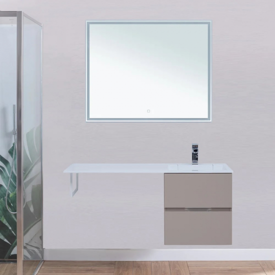 Тумба с раковиной на стиральную машину AQUANET Алвита 120 R 2 ящика подвесная, капучино