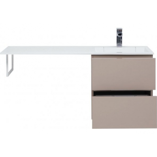 Тумба с раковиной на стиральную машину AQUANET Алвита 120 R 2 ящика подвесная, капучино