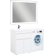 Тумба с раковиной на стиральную машину AQUANET Токио 130 L 1 ящик / 2 двери напольная, белая
