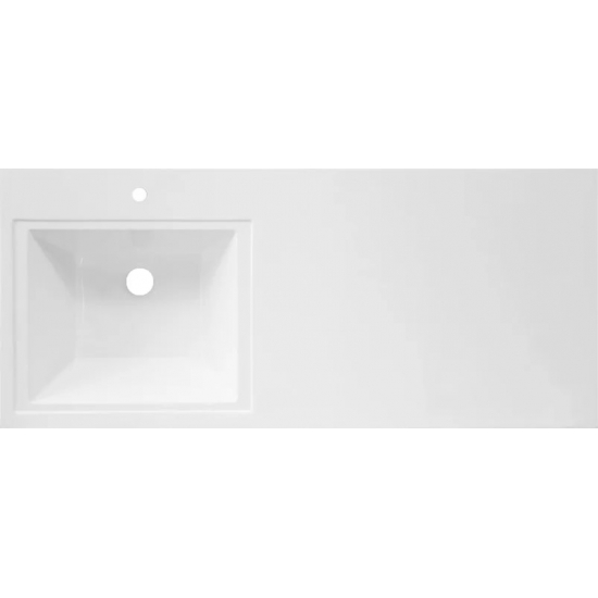 Тумба с раковиной на стиральную машину AQUANET Токио 130 L (1ящик) напольная, белая