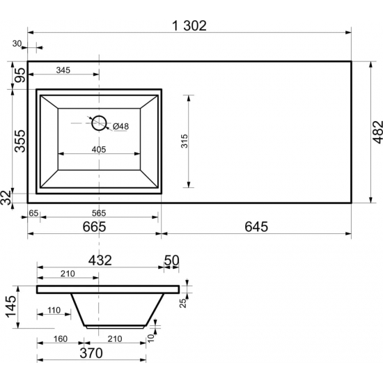 Тумба с раковиной на стиральную машину AQUANET Токио 130 L (1ящик) напольная, белая