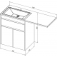 Тумба с раковиной на стиральную машину AQUANET Токио 130 R 1 ящик / 2 двери напольная, белая