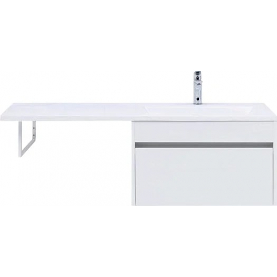 Тумба с раковиной на стиральную машину AQUANET Токио 130 R 1 ящик, подвесная, белая