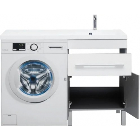 Тумба с раковиной на стиральную машину AQUANET Верона 120 R 1 ящик / 2 двери напольная, белая