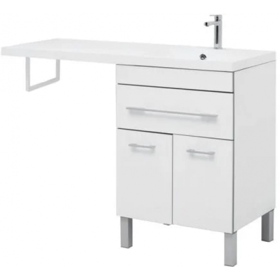 Тумба с раковиной на стиральную машину AQUANET Верона 120 R 1 ящик / 2 двери напольная, белая