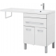 Тумба с раковиной на стиральную машину AQUANET Верона 120 R 1 ящик / 2 двери напольная, белая