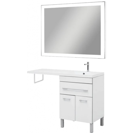 Тумба с раковиной на стиральную машину AQUANET Верона 120 R 1 ящик / 2 двери напольная, белая