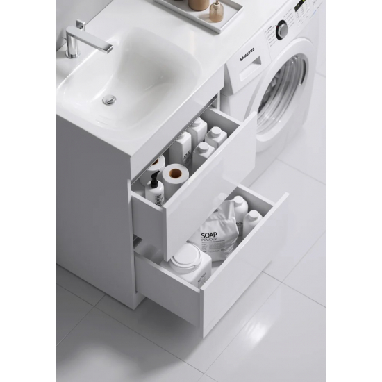 Тумба с раковиной на стиральную машину AQWELLA Forma 2 ящика L слева