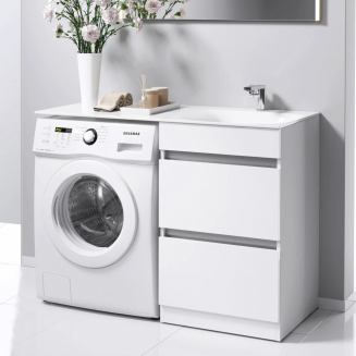 Тумба с раковиной на стиральную машину AQWELLA Forma 2 ящика R справа