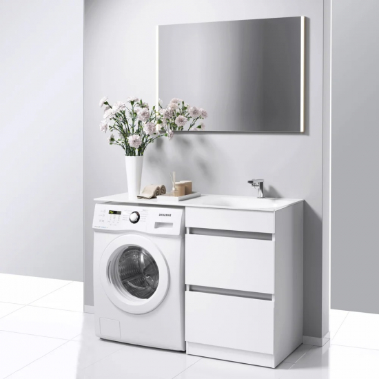 Тумба с раковиной на стиральную машину AQWELLA Forma 2 ящика R справа